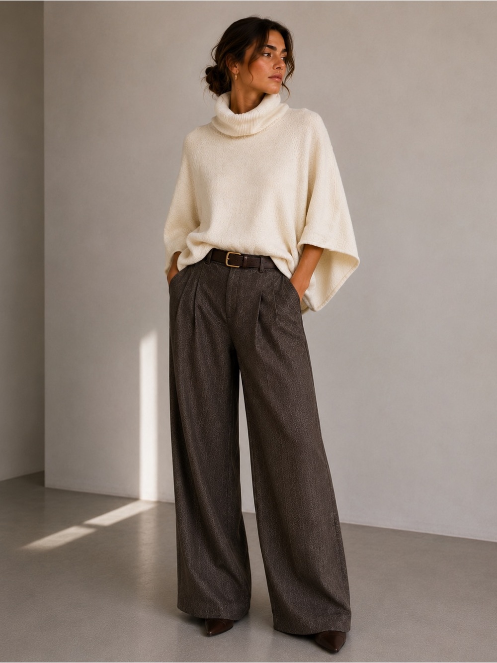 Zara Cashmere Blend Cowl Neck Poncho Sweater - Picture 3 of 9